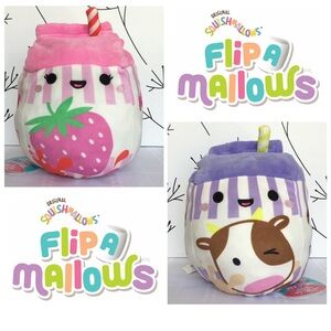 Squishmallows Chokko & Fresita Flip-a-mallows Plush Toy Milk Carton